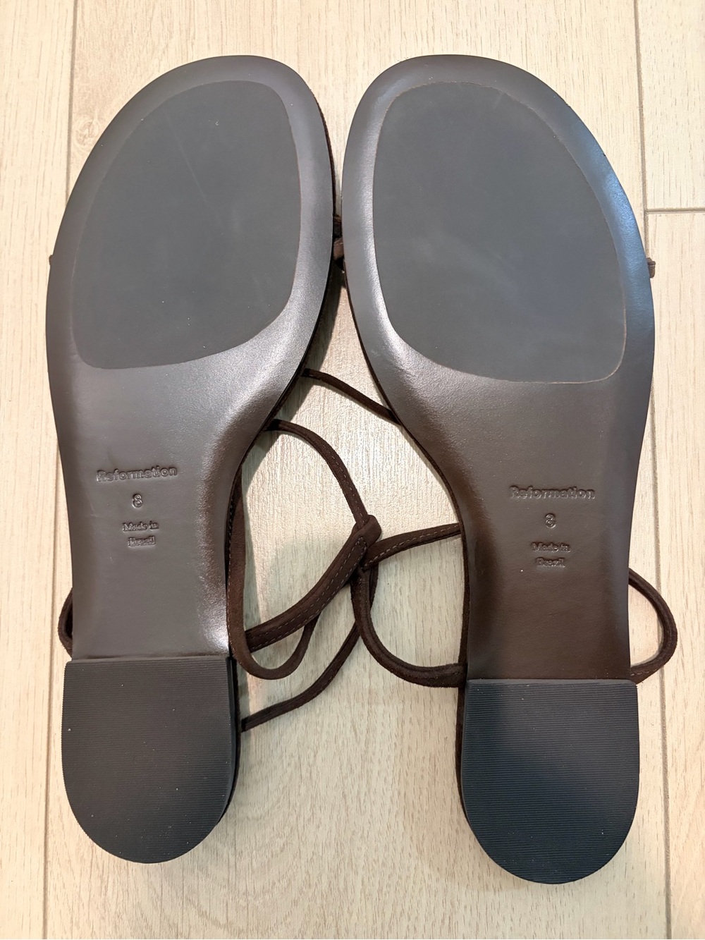 Reformation Brown Strappy Flat Sandal - Picture 4 of 4